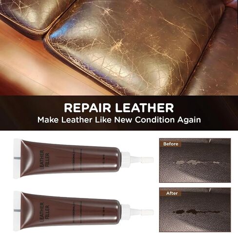 Vinyl and Leather Repair Kit, Black Vinyl Repair kit for Car Interiors, Furniture, Couches,Shoes,Restore Leather Scratch, Tears & Burn Hole in Saudi Arabia