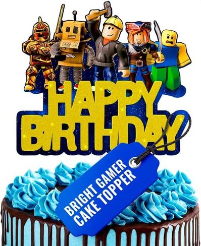 Video Game Cake Topper Decorations - Birthday Decorations for Boys and Girls Birthday Party Decorations - Gamer Cake Topper Party Supply Decorations Cake Toppers for Boys Birthday Party Decorations in Saudi Arabia