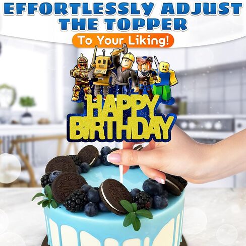 Video Game Cake Topper Decorations - Birthday Decorations for Boys and Girls Birthday Party Decorations - Gamer Cake Topper Party Supply Decorations Cake Toppers for Boys Birthday Party Decorations in Saudi Arabia
