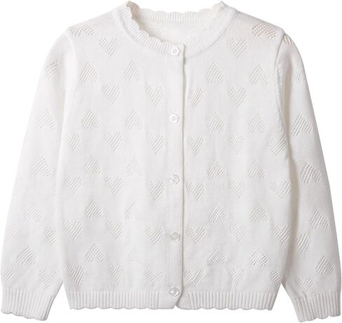 Danny D Toddler Girls Crewneck Cardigan Sweater Kids Long Sleeve Button Knit Tops Outwear Bolero Shrug Cropped Tops in Kuwait