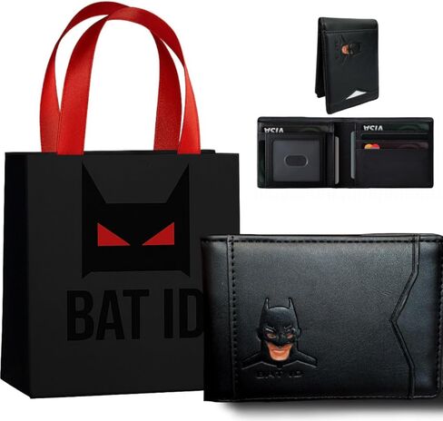 Leather Bat Wallet for Men - Stylish Superhero Design, Durable Bifold Wallet with Multiple Card Slots, Cash Compartment, and Iconic Logo - Gift for Father's Day, or Birthdays and Christmas (1PCS) in Saudi Arabia