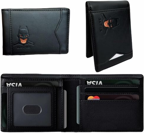 Leather Bat Wallet for Men - Stylish Superhero Design, Durable Bifold Wallet with Multiple Card Slots, Cash Compartment, and Iconic Logo - Gift for Father's Day, or Birthdays and Christmas (1PCS) in Saudi Arabia