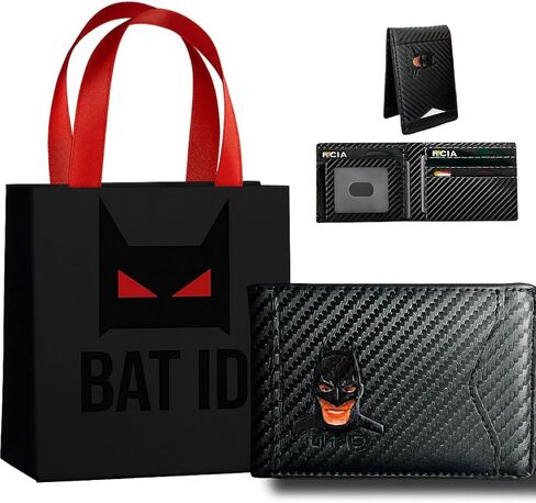 Leather Bat Wallet for Men - Stylish Superhero Design, Durable Bifold Wallet with Multiple Card Slots, Cash Compartment, and Iconic Logo - Gift for Father's Day, or Birthdays and Christmas (1PCS) in Saudi Arabia