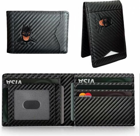 Leather Bat Wallet for Men - Stylish Superhero Design, Durable Bifold Wallet with Multiple Card Slots, Cash Compartment, and Iconic Logo - Gift for Father's Day, or Birthdays and Christmas (1PCS) in Saudi Arabia