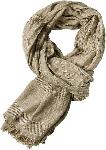 Men Cotton Linen Diamond-shaped Pattern Wrinkled Large Scarf All Seasons 75 * 35 inches in Saudi Arabia