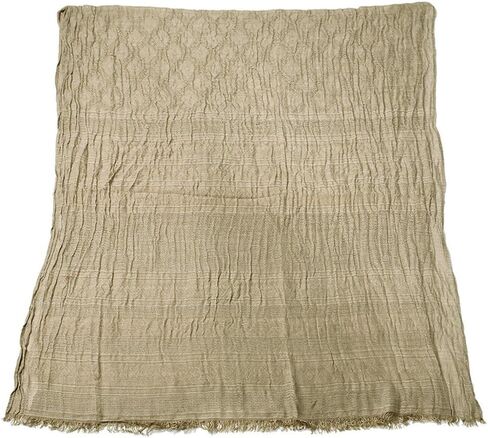 Men Cotton Linen Diamond-shaped Pattern Wrinkled Large Scarf All Seasons 75 * 35 inches in Saudi Arabia