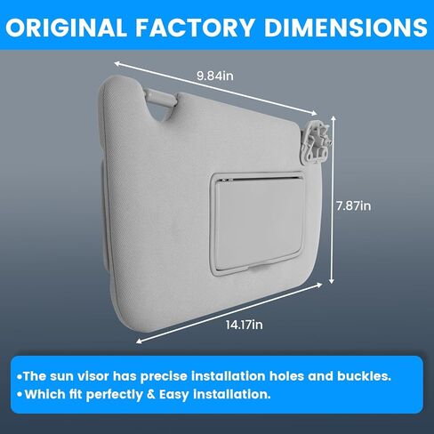 SHENKENUO Gray Left Driver & Right Passenger Side Sun Visor Compatible with (2002-2009) Dodge Ram 1500 2500 3500,Sun Visor Replacement Number 1CT18TL2AA (Drive & Passenger Side) in Kuwait