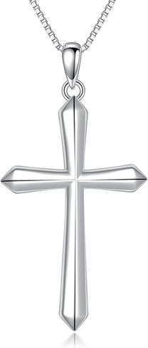 Cross Necklace Women Sterling Silver Religious Engraved Faith Hope Love Cross Pendant Necklace Jewelry Christmas Gifts for Women Unisex in Kuwait