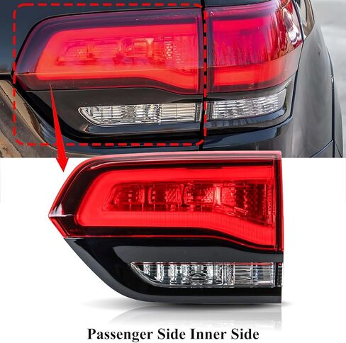 Tail Lights Assembly Compatible with 2014-2022 Jeep Grand Cherokee Left Driver Side Outer Rear Light, Replace OE#68236105AB, Black Frame in Kuwait
