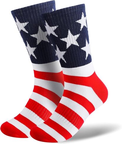 Bebila American Flag Socks For Men Or Women Funny 4th July Middle Socks USA Patriotic Freedom Day Gifts in Kuwait