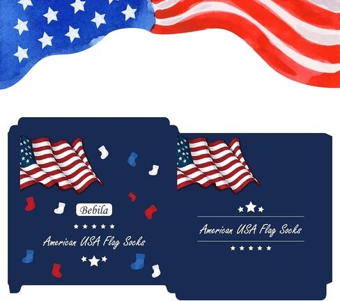 Bebila American Flag Socks For Men Or Women Funny 4th July Middle Socks USA Patriotic Freedom Day Gifts in Kuwait