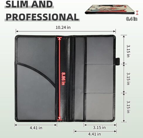 Car Registration and Insurance Card Holder, PU Leather Driver Vehicle License Document Glove Box Compartment Organizer, Green Dragon Automobile Accessories Car Document Holder Wallet in Kuwait