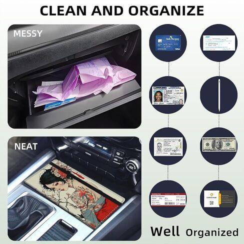 Car Registration and Insurance Card Holder, PU Leather Driver Vehicle License Document Glove Box Compartment Organizer, Green Dragon Automobile Accessories Car Document Holder Wallet in Kuwait