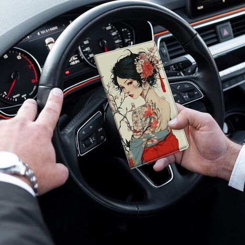 Car Registration and Insurance Card Holder, PU Leather Driver Vehicle License Document Glove Box Compartment Organizer, Green Dragon Automobile Accessories Car Document Holder Wallet in Kuwait