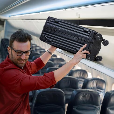 Aluminium Frame Carry on Luggage with Smooth Jelly Wheels, Hardside Zipperless Rolling Suitcase with TSA Lock (White, 21-Inch) in Kuwait