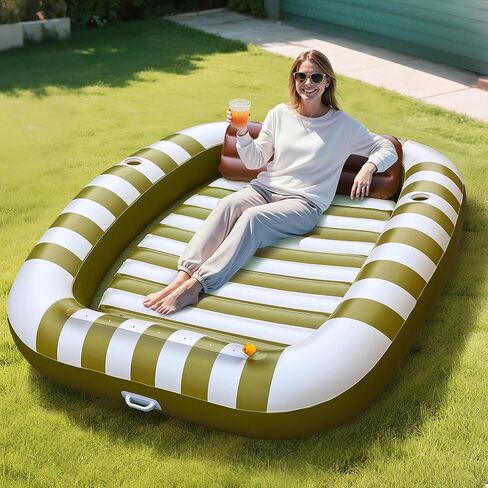 iPlay, iLearn Pool Wave Inflatable Pool Floats, Tanning Pools Lounger Bed for Adults Kids, 80" x 66" Large Blow up Floating Rafts, Sun Bathing Water Mat Backyard Lakes, Summer Family Party Toy Gifts in Kuwait