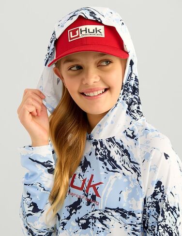 HUK Unisex Kid's Pursuit Pattern Long Sleeve, Fishing Shirt, Mossy Oak-Fog Green in Saudi Arabia