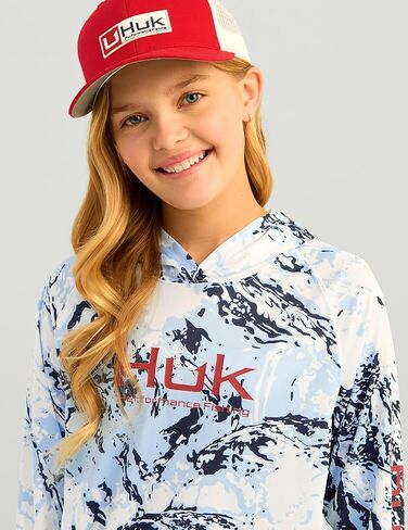 HUK Unisex Kid's Pursuit Pattern Long Sleeve, Fishing Shirt, Mossy Oak-Fog Green in Saudi Arabia