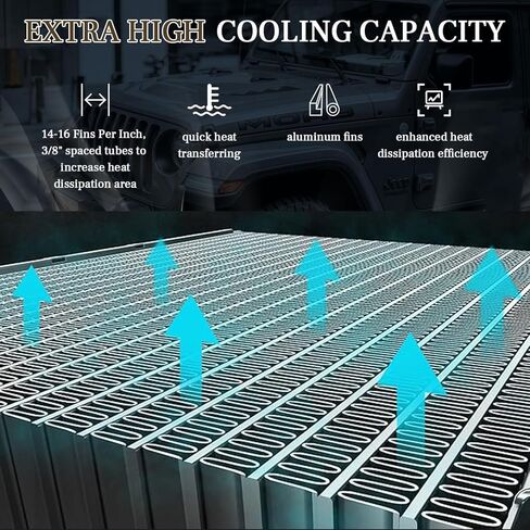 Pro 4 Row Core All Aluminum SBR2171 Radiator Assembly Compatible with 1999-2005 Ford F-250 F-350 Super Duty Excursion 6.8L 7.3L V8 V10 AT/MT, 2000 2001 2002 2003 2004 Auto Engine Radiators in Kuwait