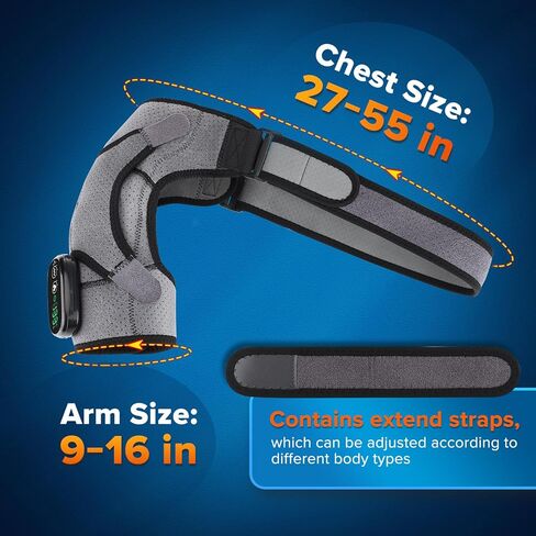 Cordless Shoulder Heating Pad, Heated Shoulder Wrap with Vibration, Left Right Shoulder Massager Heated Shoulder Brace for Women Men, Rotator Cuff Support Frozen Shoulder in Kuwait