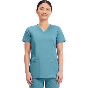 شيروكي الطب للسيدات العلوي V-neck الكلاسيكي الحديث مع 3 جيوب ، ناعم وذوي اتجاهين-WW620 ، L ، Sweet Berry in Saudi Arabia