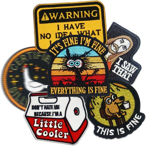 6PCS Funny Tactical Morale Patches with Hook and Loop, Embroidered Military Patch for Backpacks, Vests, Jackets, Lunch Bags, Hats, Dog Harness in Kuwait