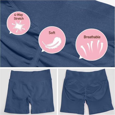 شورتات التأثير على التمرينات المخفية Scrunch بعقب رفع الصالة الرياضية شورتات راكب الدراجة النارية للنساء التحكم في البطن in Kuwait