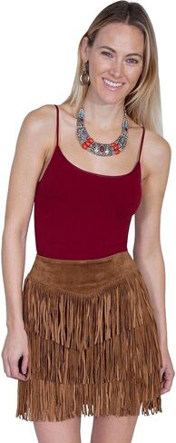 Scully Women's Fringe Tiered Suede Mini Skirt - L704-Trq in Saudi Arabia