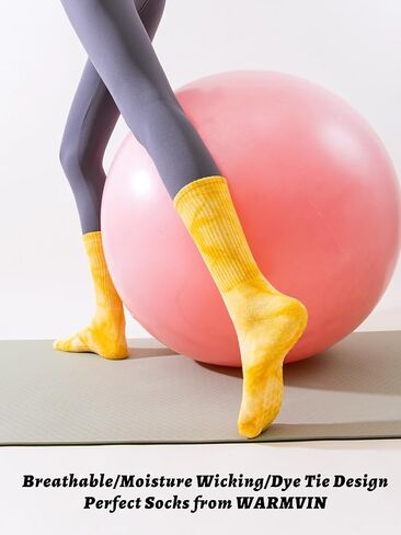 Toeless Pilates Crew Socks With Grips for women, Non Slip Sticky Grippy Yoga Socks for Barre, Dance, Pilates Gifts (2 Pairs, Gray/Black) in Kuwait