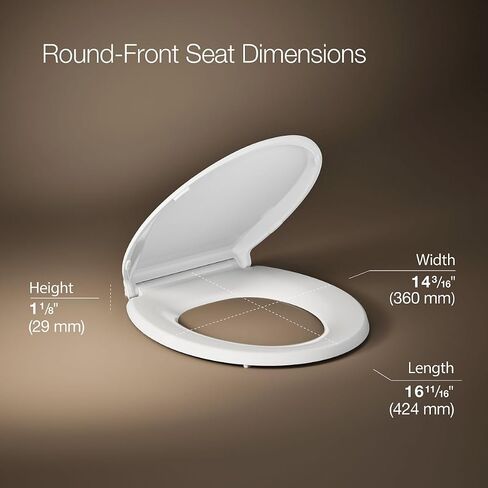 Kohler K-7673-0 Cachet Quiet-Close Round-Front Toilet Seat, White in Saudi Arabia