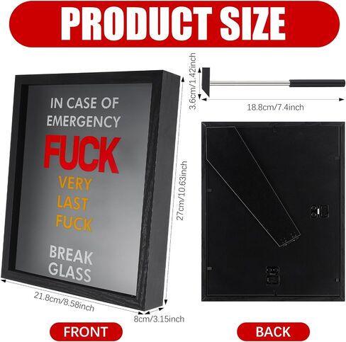 Marsui in Case of Emergency Break Glass Boxes for Cash Gift for Wall Display with Hammer DIY for Birthday Graduation Mother's Day Christmas Husband Wife Money Not Included(Classic) in Saudi Arabia