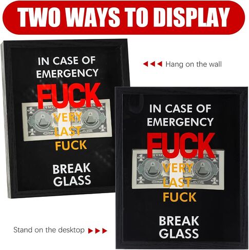 Marsui in Case of Emergency Break Glass Boxes for Cash Gift for Wall Display with Hammer DIY for Birthday Graduation Mother's Day Christmas Husband Wife Money Not Included(Classic) in Saudi Arabia