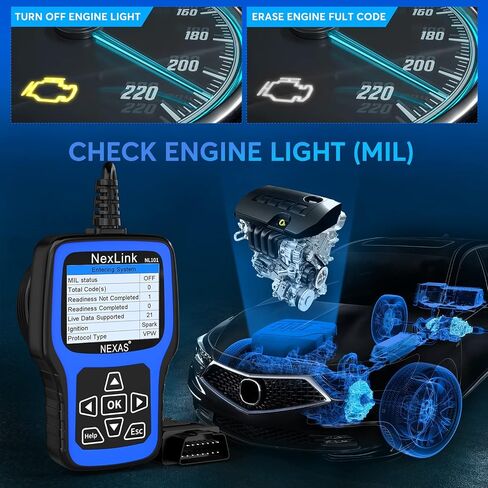 NEXAS Heavy Duty Truck Scanner NL102+ Full System Truck Diesel Scan Tool for Cummins, Caterpillar, Detroit, International, PACCAR, etc, 2-in-1 Code Reader Support All OBD2 Modes for Truck & Car in Saudi Arabia