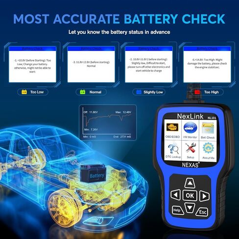 NEXAS Heavy Duty Truck Scanner NL102+ Full System Truck Diesel Scan Tool for Cummins, Caterpillar, Detroit, International, PACCAR, etc, 2-in-1 Code Reader Support All OBD2 Modes for Truck & Car in Saudi Arabia