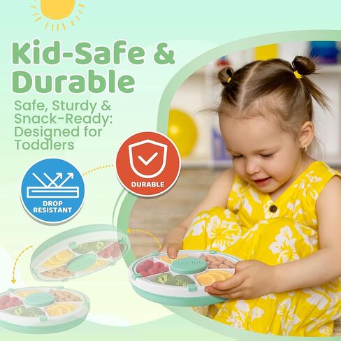Toddler Snack Spinner - حاويات غداء متينة ومتسابقين - 5 مقصورة للأطفال - صندوق خفيفة مثالي للتجول - خالي من BPA وآمن غسالة الصحون - الوردي in Saudi Arabia