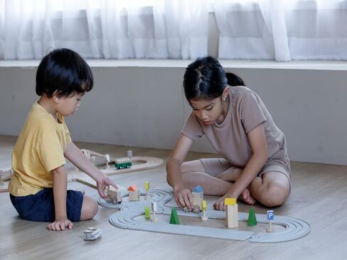 PlanToys Rubber Road & Rail Extension Tracks - Set B (6324) in Kuwait