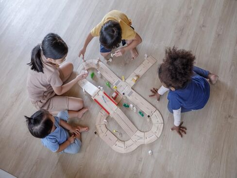 PlanToys Rubber Road & Rail Extension Tracks - Set B (6324) in Kuwait
