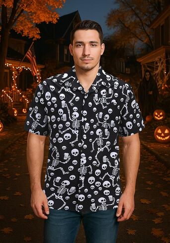 4th of July Shirts for Men Independence Day American Flag Patriotic Hawaiian Button up Shirt in Kuwait