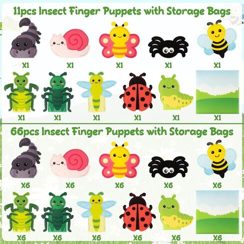 دمى الأصابع المزرعة Cocnny-10 مساءً ، شعرت Farm Farm Puppet مع مجموعة Barn Bag Make Making Crafts Fabor in Kuwait