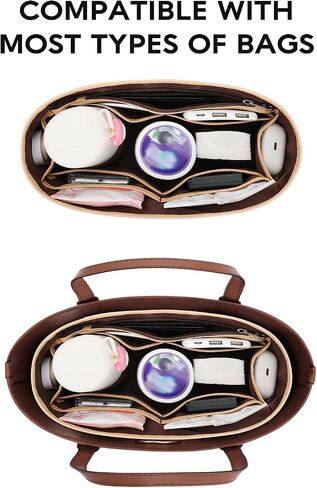 Tote Bag Insert Purse Organizer Insert with Cup Holder Dividers for Inside Purse (Large) in Kuwait