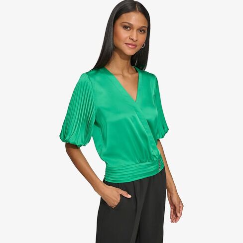 KARL LAGERFELD Women's Pleated Sleeve Blouse in Saudi Arabia