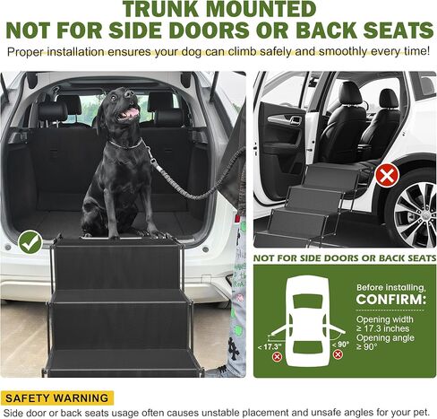 Dog Car Ramp - Portable 5-Step Aluminum Dog Stairs with Non-Slip Surface, Supports up to 250 lbs,17.3" Wide Foldable Dog Steps for Cars, SUVs, High Beds, and Trucks in Kuwait