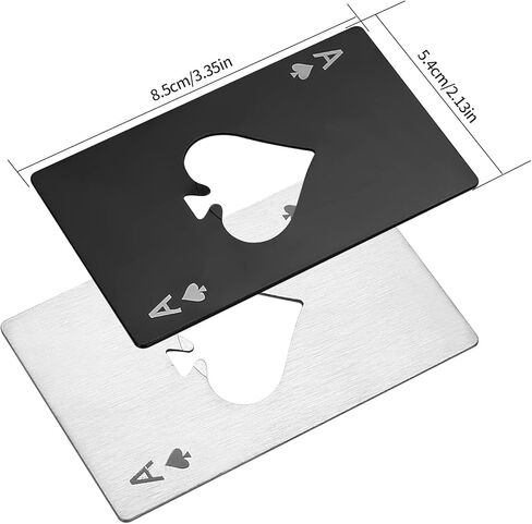 10 قطع من فتاحات زجاجات الآس أوف البستوني، فتاحات زجاجات بطاقات البوكر، من الفولاذ المقاوم للصدأ المحمولة المعدنية لبطاقات الائتمان وزجاجات البيرة يمكن أن تغطي فتحات جيب المحفظة، وحفلات الزفاف وأعياد الميلاد - فضي in Kuwait