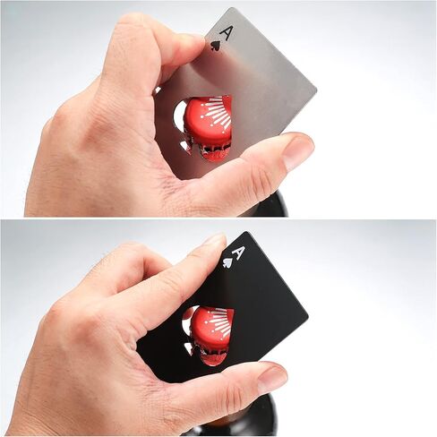 10 قطع من فتاحات زجاجات الآس أوف البستوني، فتاحات زجاجات بطاقات البوكر، من الفولاذ المقاوم للصدأ المحمولة المعدنية لبطاقات الائتمان وزجاجات البيرة يمكن أن تغطي فتحات جيب المحفظة، وحفلات الزفاف وأعياد الميلاد - فضي in Kuwait