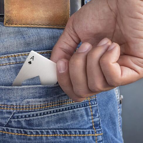 10 قطع من فتاحات زجاجات الآس أوف البستوني، فتاحات زجاجات بطاقات البوكر، من الفولاذ المقاوم للصدأ المحمولة المعدنية لبطاقات الائتمان وزجاجات البيرة يمكن أن تغطي فتحات جيب المحفظة، وحفلات الزفاف وأعياد الميلاد - فضي in Kuwait