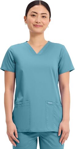 Cherokee Medical Women's Scrub Top V-Neck Modern Classic Fit with 3 Pockets, Ultra Soft and 2-Way Stretch Fabric - WW620, L, Sweet Berry in Saudi Arabia