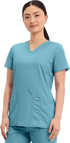 Cherokee Medical Women's Scrub Top V-Neck Modern Classic Fit with 3 Pockets, Ultra Soft and 2-Way Stretch Fabric - WW620, L, Sweet Berry in Saudi Arabia