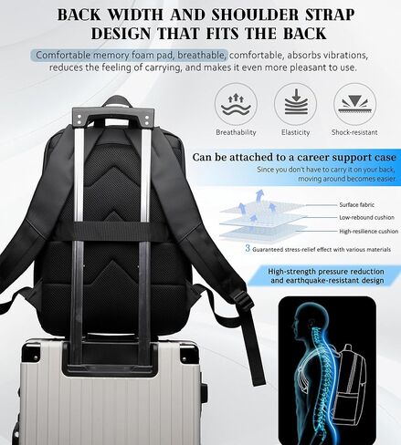 Business Backpack for Men Professional, Lightweight Laptop Backpack for 15.6in Laptop, 30L Water-proof Work Backpack Tech Bag for work, Casual Daypack in Saudi Arabia