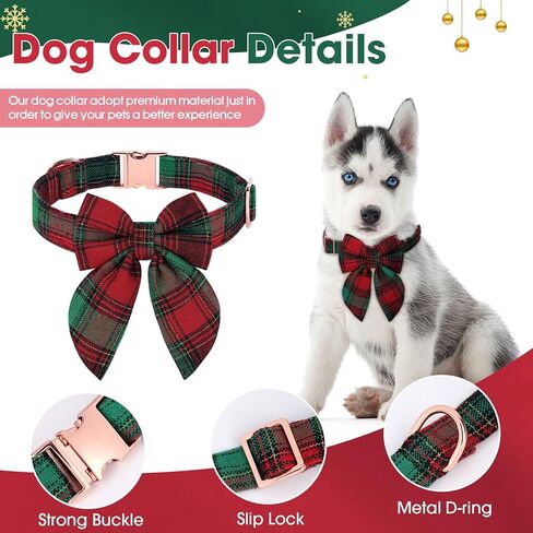 St. Patrick's Day Dog Collar with Bow, Green Lucky Shamrock Adjustable Dog Collar with Bow tie for Medium Small Dog, Spring Dog Collar with Durable Metal Buckle in Kuwait