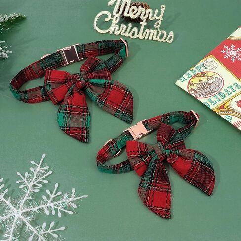 St. Patrick's Day Dog Collar with Bow, Green Lucky Shamrock Adjustable Dog Collar with Bow tie for Medium Small Dog, Spring Dog Collar with Durable Metal Buckle in Kuwait